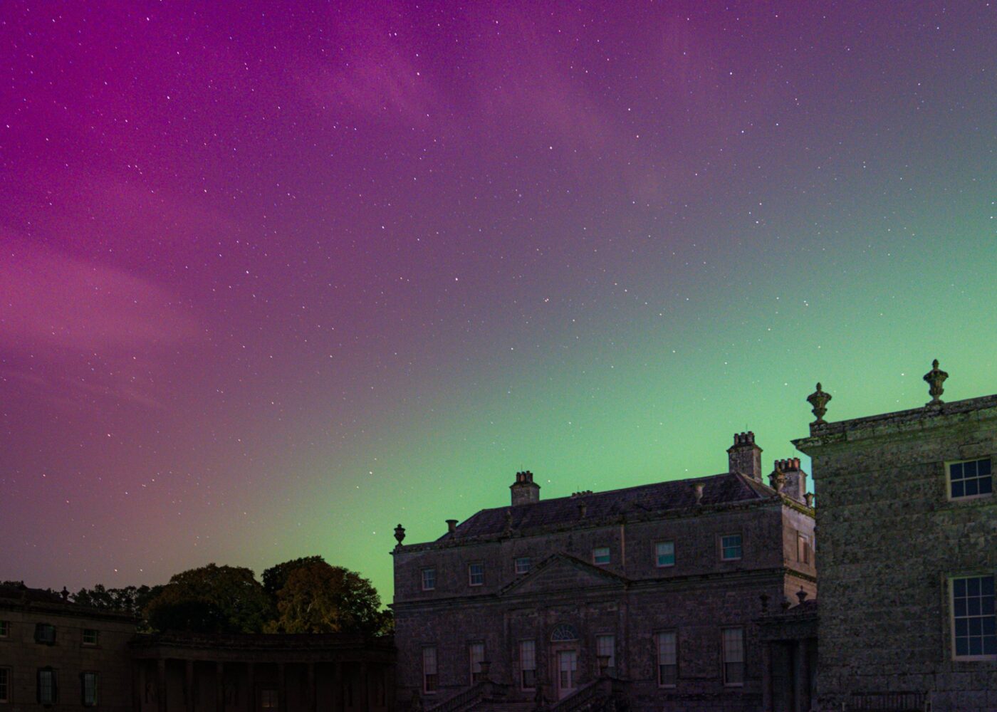 northern lights over russborough