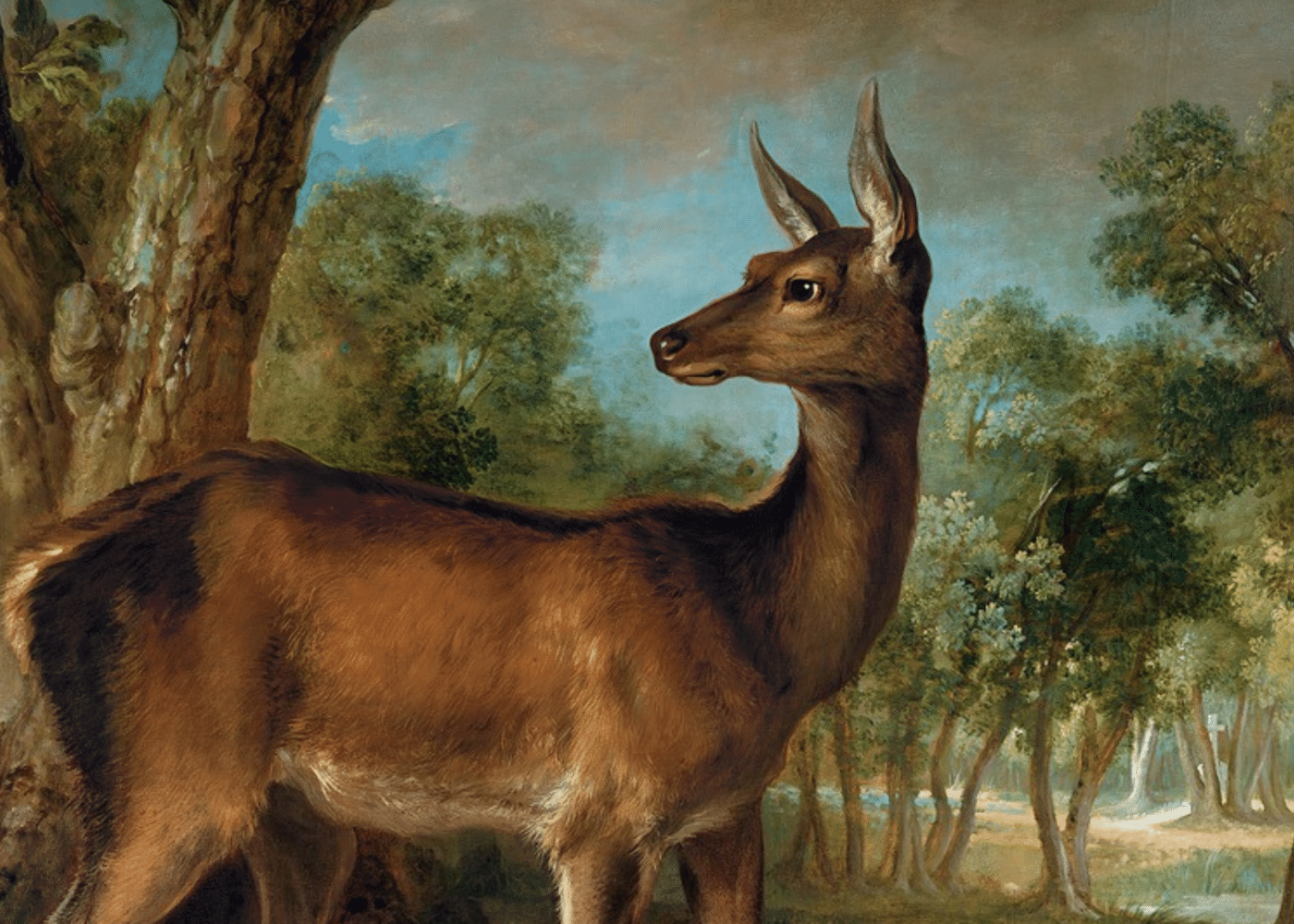 Painting by Oudry Deer